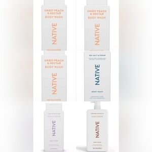 NATIVE BODY WASHES 6 BOTTLES TOTAL (1, 36oz & 5, 18oz Bottles) *Brand New*